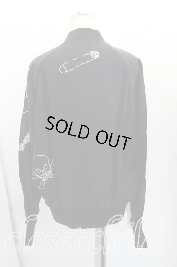 画像2: ヴィヴィアンウエストウッド MAN 中古 / LOGOS EXBROIDERYボンバー 44（メンズS相当） 黒  H-25-11-30-004-jc-OD-ZH (2)