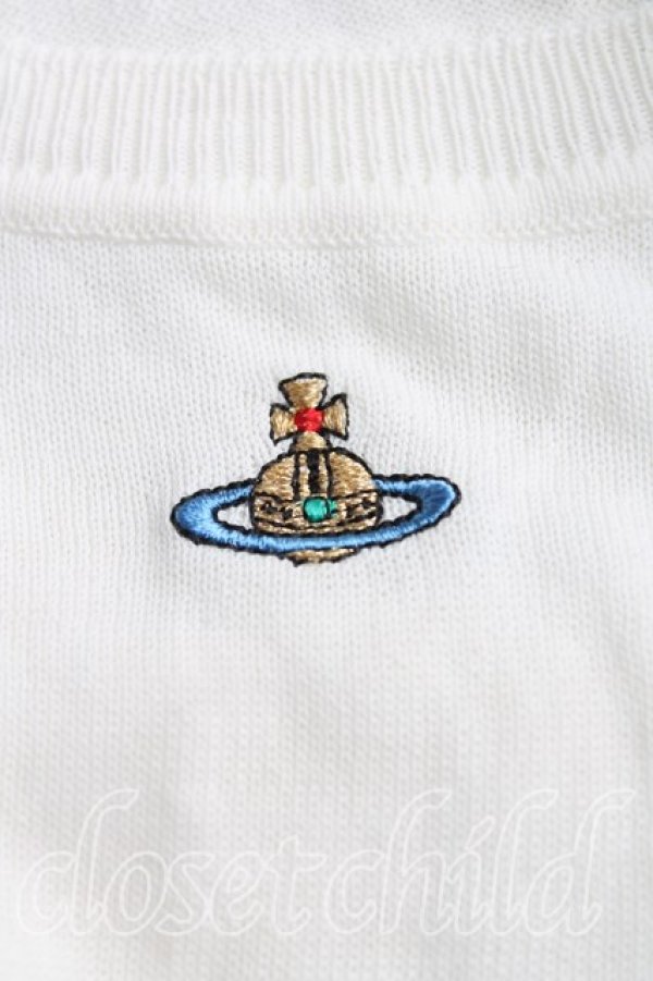 画像6: ヴィヴィアンウエストウッド 中古 / カラーオーブ刺繍サマーニット M 白  H-25-11-30-038-to-OD-ZH (6)