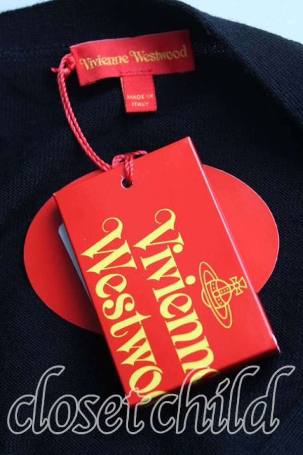 画像3: ヴィヴィアンウエストウッド 中古 / カラーオーブ刺繍カーディガン M 黒  H-25-11-30-039-to-OD-ZH (3)