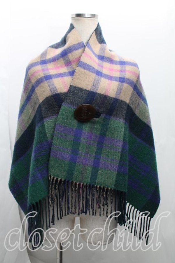 画像2: ヴィヴィアンウエストウッド 中古 / リバーシブルストール  紺  H-25-11-30-051-gd-IN-ZH (2)