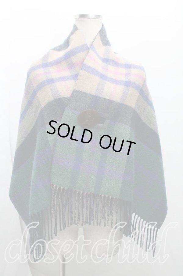 画像2: ヴィヴィアンウエストウッド 中古 / リバーシブルストール  紺  H-25-11-30-051-gd-IN-ZH (2)