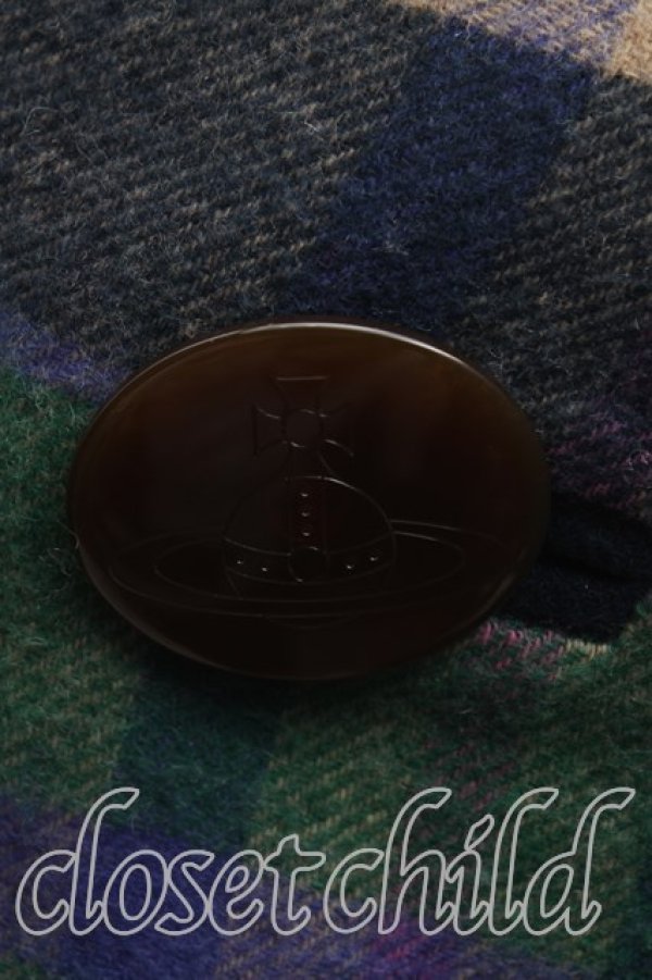 画像3: ヴィヴィアンウエストウッド 中古 / リバーシブルストール  紺  H-25-11-30-051-gd-IN-ZH (3)