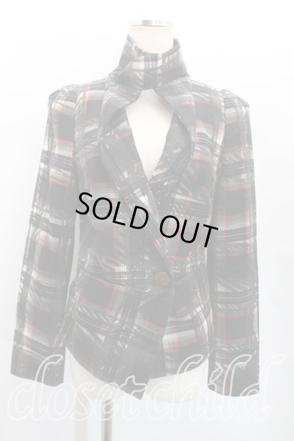 画像3: ヴィヴィアンウエストウッド 中古 / クレヨンチェックジャケット 40（9号相当） 灰  H-25-11-30-007-jc-OD-ZH (3)