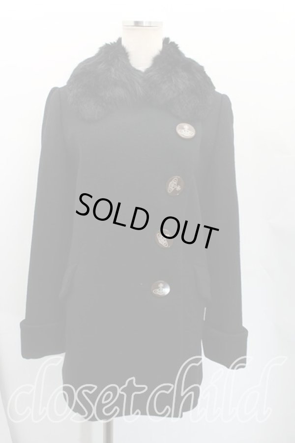 画像3: ヴィヴィアンウエストウッド 中古 / ファーコート 3（11号相当） 黒  H-25-11-30-014-co-OD-ZH (3)