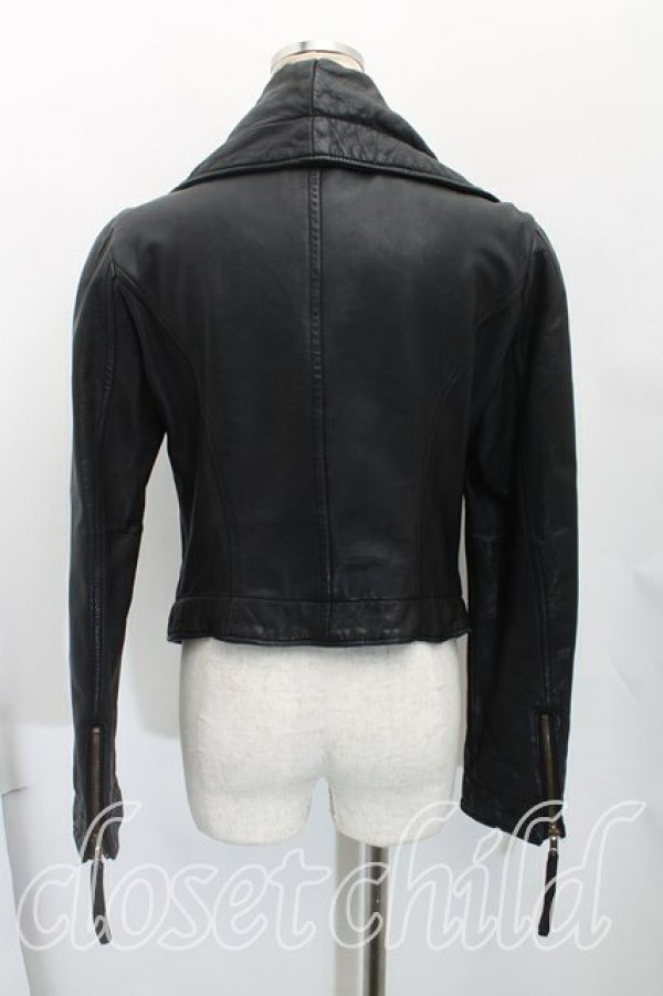 画像2: ヴィヴィアンウエストウッド 中古 / ラムレザーライダースジャケット 2（9号相当） 黒  H-25-11-30-002-jc-OD-ZH (2)