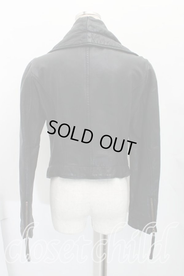 画像2: ヴィヴィアンウエストウッド 中古 / ラムレザーライダースジャケット 2（9号相当） 黒  H-25-11-30-002-jc-OD-ZH (2)