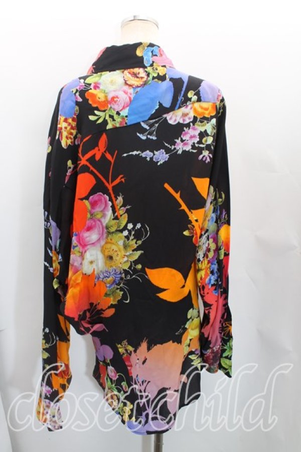 画像2: ヴィヴィアンウエストウッド 中古 / ブラックローズカオスシャツ L/XL 黒  H-25-11-30-018-bl-OD-ZH (2)