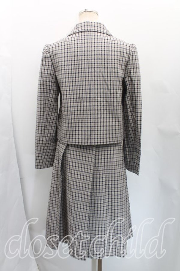 画像2: ヴィヴィアンウエストウッド 中古 / タータンチェックセットアップ 36(7号相当) ベージュ×黒  H-25-12-07-020-su-IN-ZH (2)