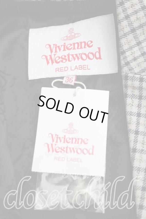 画像5: ヴィヴィアンウエストウッド 中古 / タータンチェックセットアップ 36(7号相当) ベージュ×黒  H-25-12-07-020-su-IN-ZH (5)