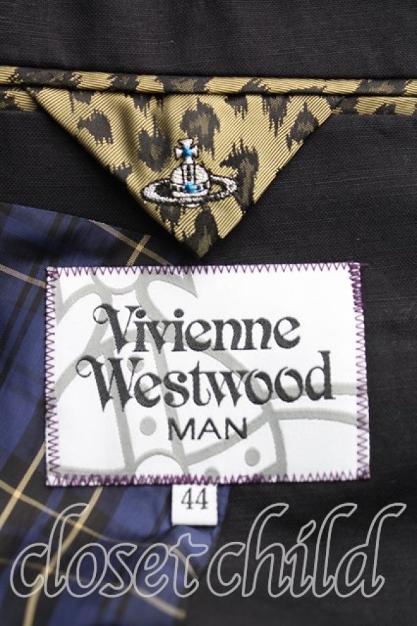 画像3: ヴィヴィアンウエストウッド MAN 中古 / リネンジャケット 44(メンズS相当) 黒  H-25-12-07-003-jc-IN-ZH (3)