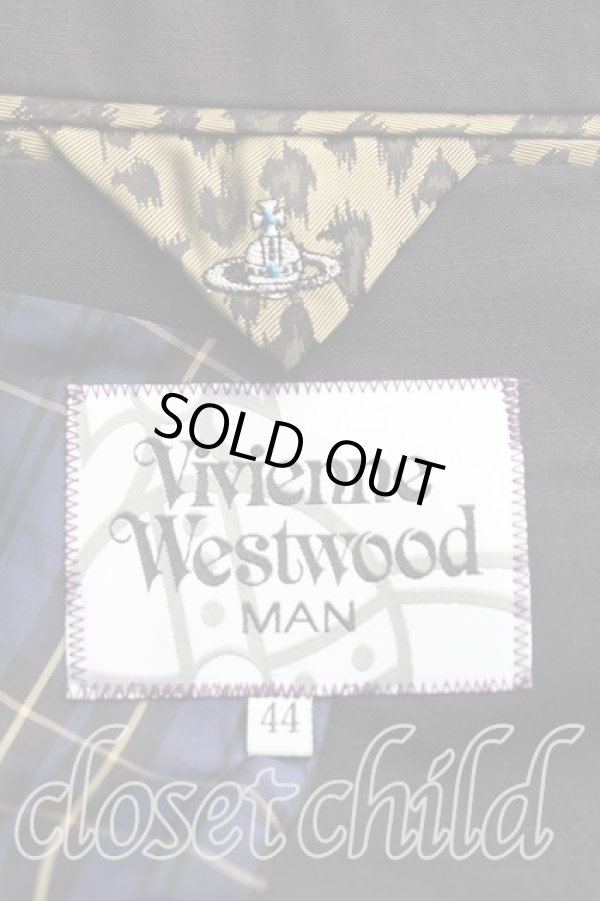 画像3: ヴィヴィアンウエストウッド MAN 中古 / リネンジャケット 44(メンズS相当) 黒  H-25-12-07-003-jc-IN-ZH (3)