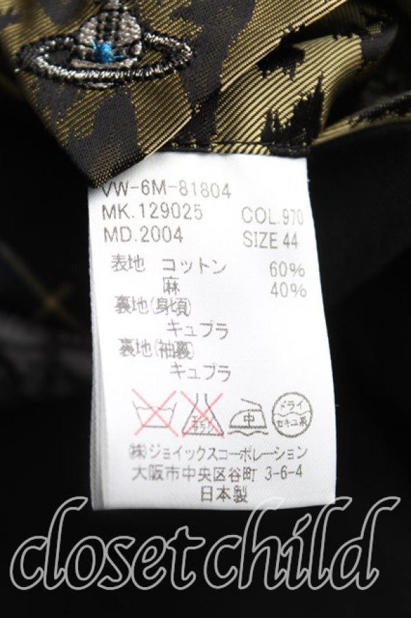 画像4: ヴィヴィアンウエストウッド MAN 中古 / リネンジャケット 44(メンズS相当) 黒  H-25-12-07-003-jc-IN-ZH (4)