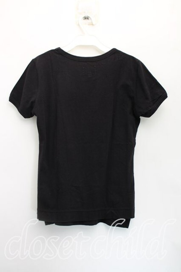 画像2: ANGLOMANIA 中古 / フラワーptTシャツ 36(S相当) 黒  H-25-12-07-028-ts-IN-ZH (2)