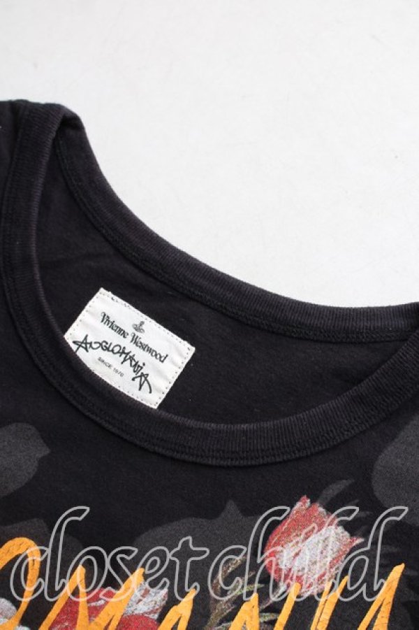 画像6: ANGLOMANIA 中古 / フラワーptTシャツ 36(S相当) 黒  H-25-12-07-028-ts-IN-ZH (6)
