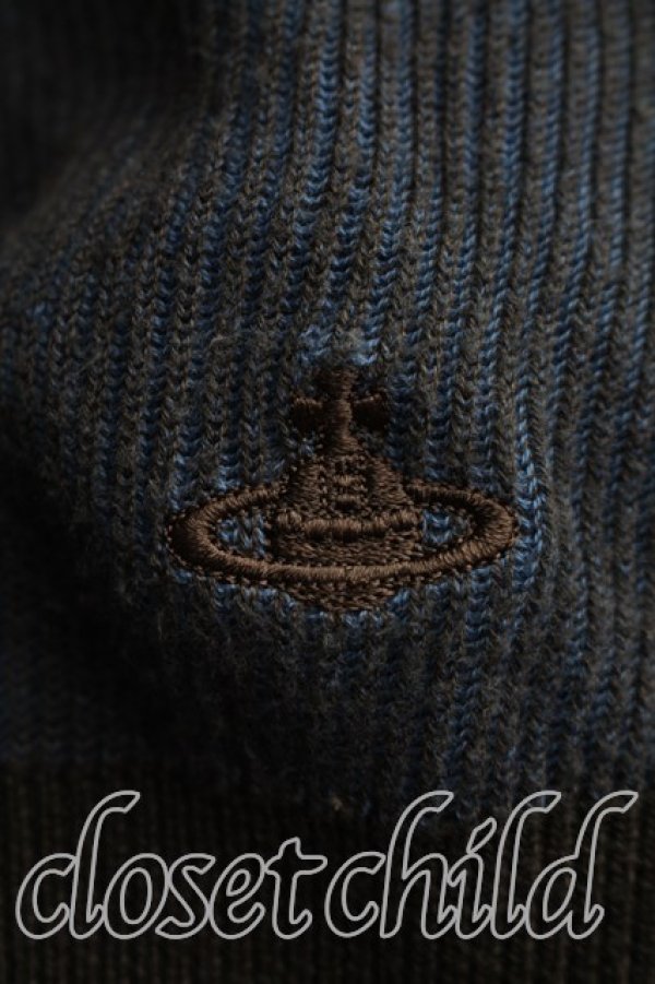 画像6: ヴィヴィアンウエストウッド 中古 / バイカラーリブフーディニット 2(9号相当) 灰×青  H-25-12-07-035-to-IN-ZH (6)