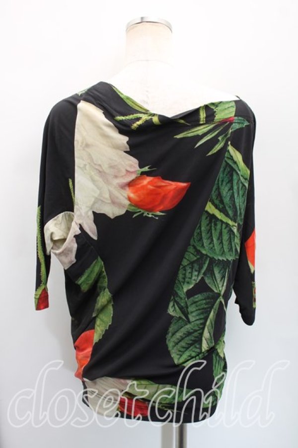 画像2: ANGLOMANIA 中古 / パズルローズ半袖トップス XS 黒  H-25-12-07-038-to-IN-ZH (2)