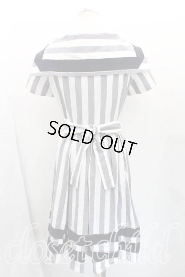 画像2: ヴィヴィアンウエストウッド 中古 / マリンストライプドレス 00(ワンピース) 白×灰  H-25-12-07-005-op-IN-ZH (2)