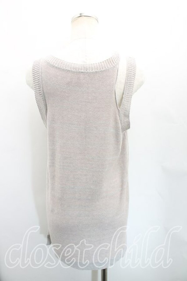 画像2: ヴィヴィアンウエストウッド 中古 / コットンニットノースリーブ L ベージュ  H-25-12-07-042-to-IN-ZH (2)