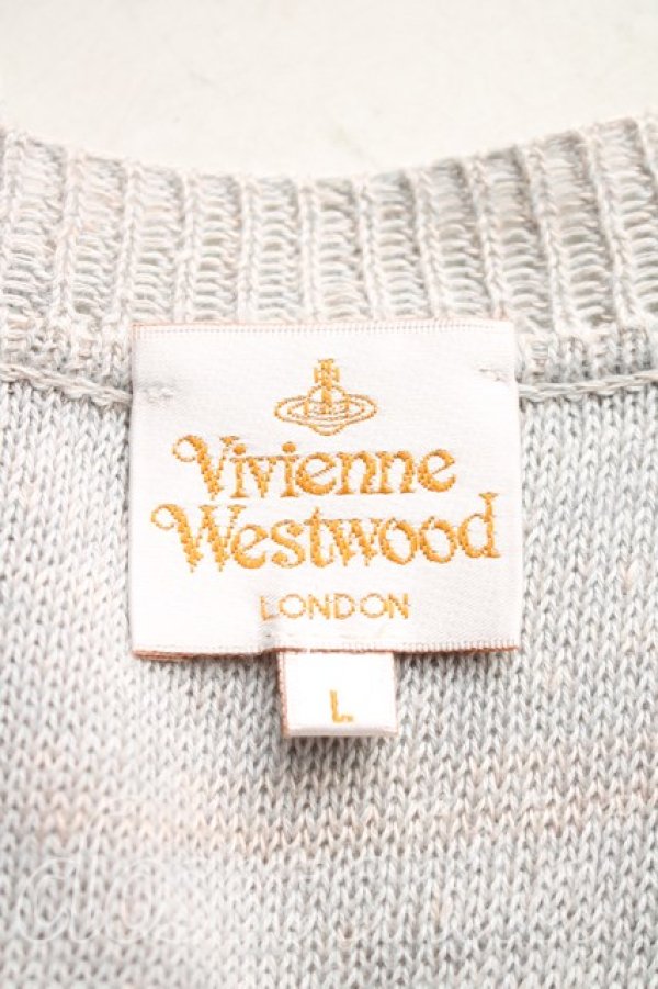 画像3: ヴィヴィアンウエストウッド 中古 / コットンニットノースリーブ L ベージュ  H-25-12-07-042-to-IN-ZH (3)