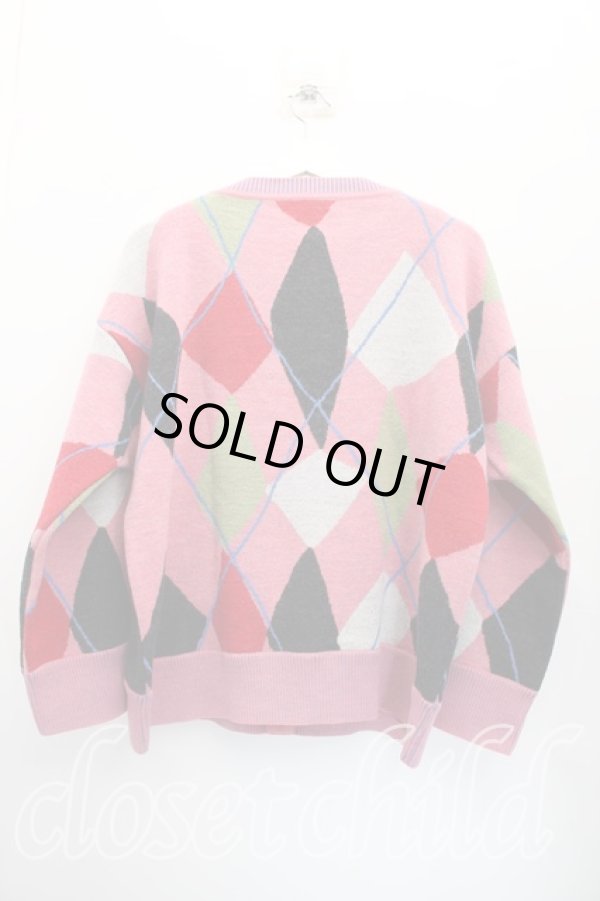 画像2: ヴィヴィアンウエストウッド 中古 / アーガイルカーディガン 00(ワンサイズ) ピンク  H-25-12-07-043-to-IN-ZH (2)