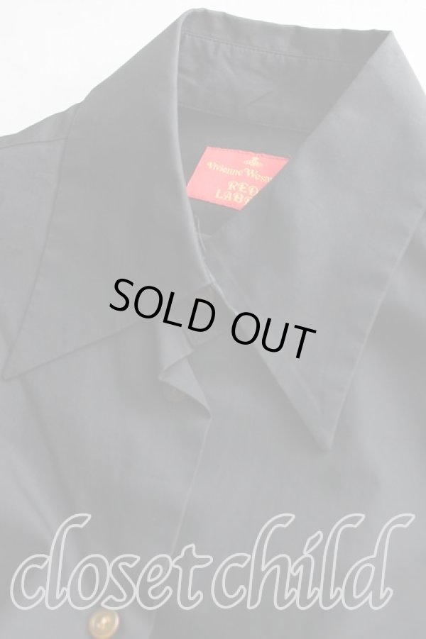 画像6: ヴィヴィアンウエストウッド 中古 / カラーオーブ刺繍シャツ II(9号相当） 黒  H-25-12-07-011-bl-OD-ZH (6)