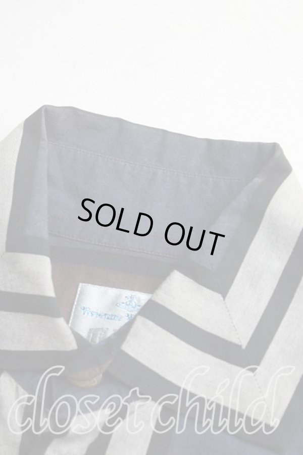 画像6: ヴィヴィアンウエストウッド MAN 中古 / ストライプシャツ III(メンズL相当） 茶ｘ紺  H-25-12-07-012-bl-OD-ZH (6)