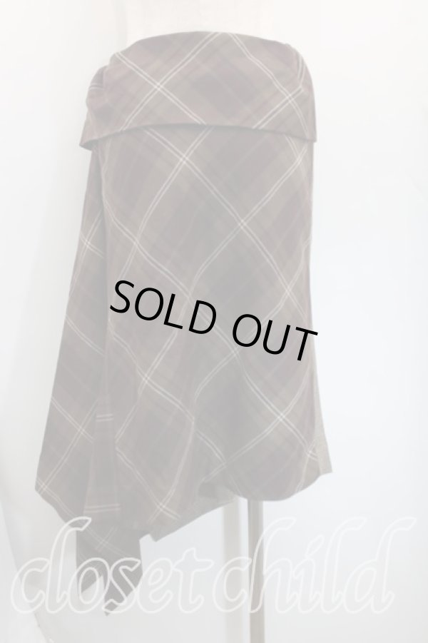 画像2: ヴィヴィアンウエストウッド 中古 / タータンチェックラップスカート 01(7号相当) 茶  H-25-12-07-016-sk-IN-ZH (2)