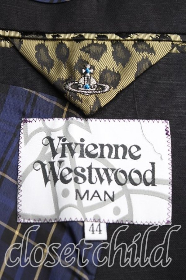 画像3: ヴィヴィアンウエストウッド MAN 中古 / リネンジャケット 44(メンズS相当) 黒  H-25-12-07-002-jc-IN-ZH (3)