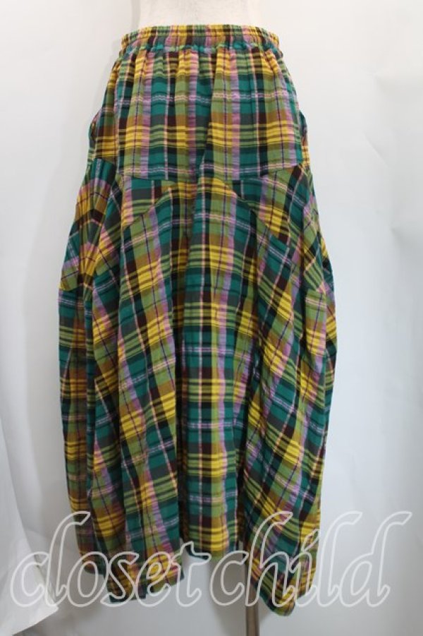 画像2: ヴィヴィアンウエストウッド 中古 / タータンチェックスカート 00(ワンサイズ) 黄色  H-25-12-07-019-sk-IN-ZH (2)