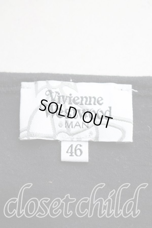 画像3: ヴィヴィアンウエストウッド MAN 中古 / TS/パンチウッドラウンドネック半袖Tシャツ 46（メンズM相当） 黒  H-25-12-14-021-ts-OD-ZH (3)