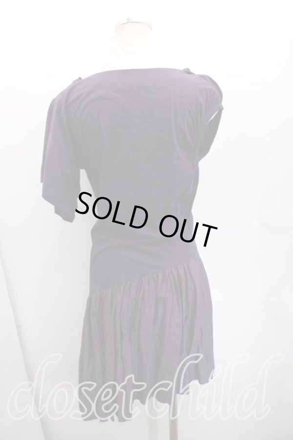 画像2: ヴィヴィアンウエストウッド 中古 / 単色オーブ刺繍切替カットソーワンピ 2(9号相当) 紫  H-25-12-14-003-op-IN-ZH (2)