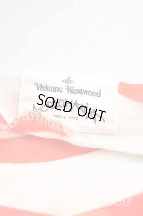 画像3: ANGLOMANIA 中古 / ボーダー変形カットソーワンピース 38(M相当) 生成×朱  H-25-12-14-027-op-IN-ZH (3)