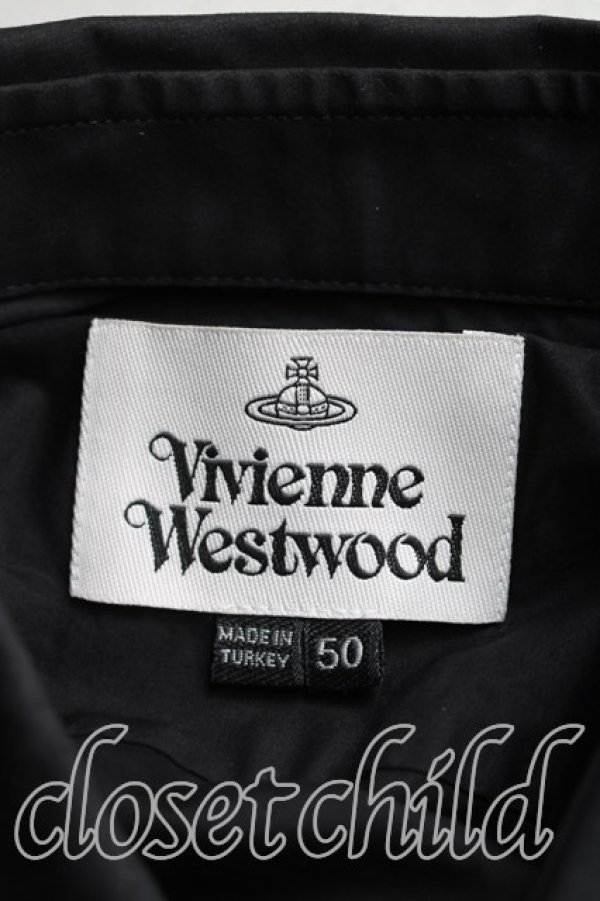 画像3: ヴィヴィアンウエストウッド 中古 / カラーオーブ刺繍長袖シャツ 50（メンズXL相当） 黒  H-25-12-14-029-bl-OD-ZH (3)