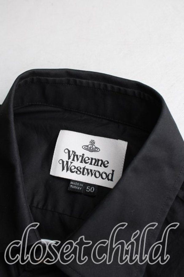 画像5: ヴィヴィアンウエストウッド 中古 / カラーオーブ刺繍長袖シャツ 50（メンズXL相当） 黒  H-25-12-14-029-bl-OD-ZH (5)