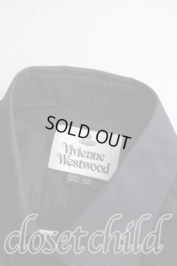 画像5: ヴィヴィアンウエストウッド 中古 / カラーオーブ刺繍長袖シャツ 50（メンズXL相当） 黒  H-25-12-14-029-bl-OD-ZH (5)