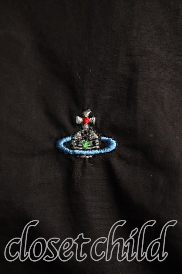 画像6: ヴィヴィアンウエストウッド 中古 / カラーオーブ刺繍長袖シャツ 50（メンズXL相当） 黒  H-25-12-14-029-bl-OD-ZH (6)
