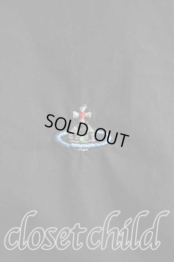 画像6: ヴィヴィアンウエストウッド 中古 / カラーオーブ刺繍長袖シャツ 50（メンズXL相当） 黒  H-25-12-14-029-bl-OD-ZH (6)