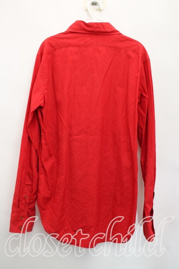 画像2: ヴィヴィアンウエストウッド MAN 中古 / アシメカラーシャツ 48（メンズL相当） 赤  H-25-12-14-030-bl-OD-ZH (2)