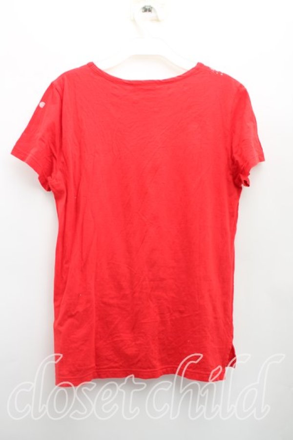 画像2: ヴィヴィアンウエストウッド 中古 / バンダナTシャツ 2(9号相当) 赤  H-25-12-14-034-ts-IN-ZH (2)