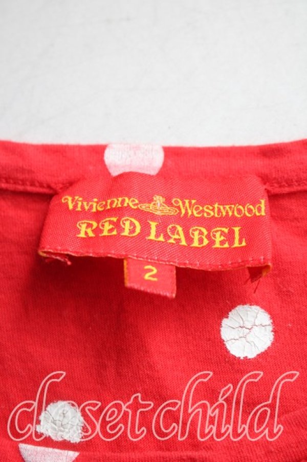 画像3: ヴィヴィアンウエストウッド 中古 / バンダナTシャツ 2(9号相当) 赤  H-25-12-14-034-ts-IN-ZH (3)