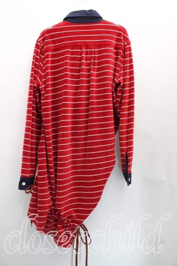 画像2: ヴィヴィアンウエストウッド 中古 / オーブ刺繍ボーダーポロカットソー 46(メンズM相当) 赤  H-25-12-14-037-to-IN-ZH (2)