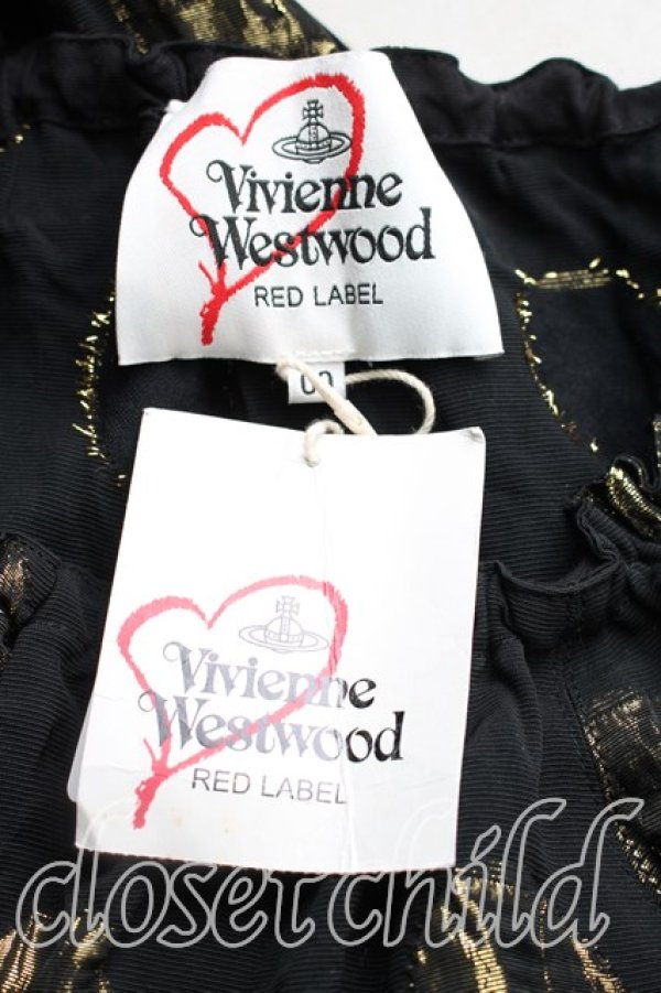 画像3: ヴィヴィアンウエストウッド 中古 / ラメ織ドットパフスリーブトップス 00(ワンサイズ) 黒×ゴールド  H-25-12-14-038-to-IN-ZH (3)