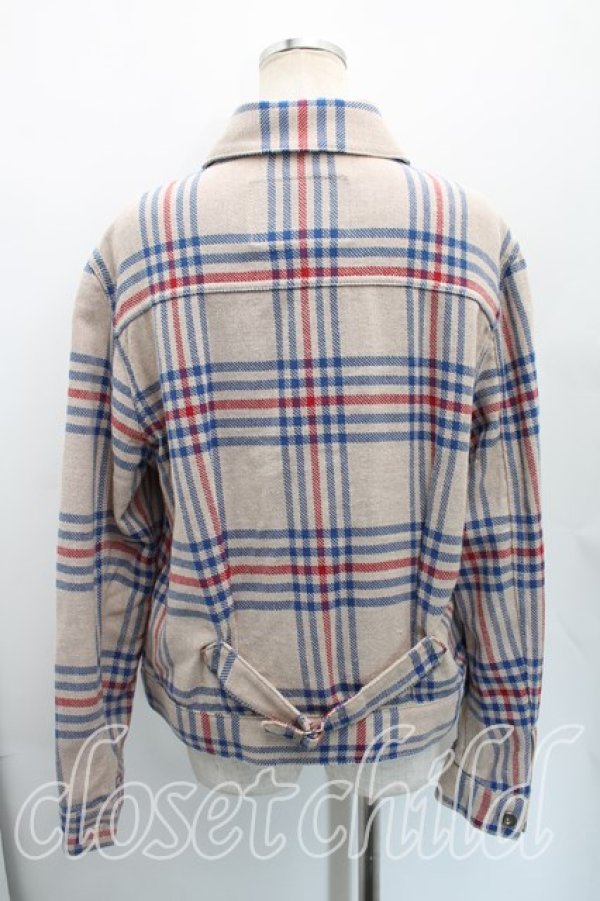 画像2: ヴィヴィアンウエストウッド 中古 / TARTAN TYPE 3デニムジャケット M ベージュ  H-25-12-14-001-jc-OD-ZH (2)