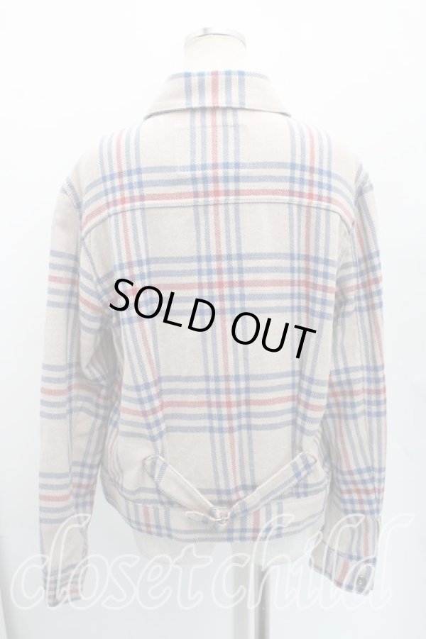 画像2: ヴィヴィアンウエストウッド 中古 / TARTAN TYPE 3デニムジャケット M ベージュ  H-25-12-14-001-jc-OD-ZH (2)