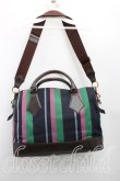 画像2: ヴィヴィアンウエストウッド 中古 / ストライプハンドバッグ  紺ｘピンクｘ緑  H-25-12-14-041-ba-OD-ZH (2)