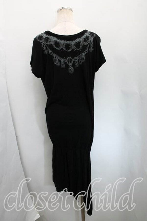 画像2: ヴィヴィアンウエストウッド 中古 / ネックレスptウエストギャザーカットソーワンピース 2(9号相当) 黒  H-25-12-14-005-op-IN-ZH (2)