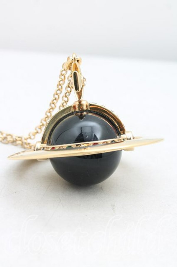 画像2: ヴィヴィアンウエストウッド 中古 / New Giant Orb Pendant  ゴールド×黒  H-25-12-14-045-nl-IN-ZH (2)