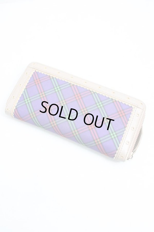 画像2: ヴィヴィアンウエストウッド 中古 / タータン長財布  紫  H-25-12-14-048-wa-OD-ZH (2)
