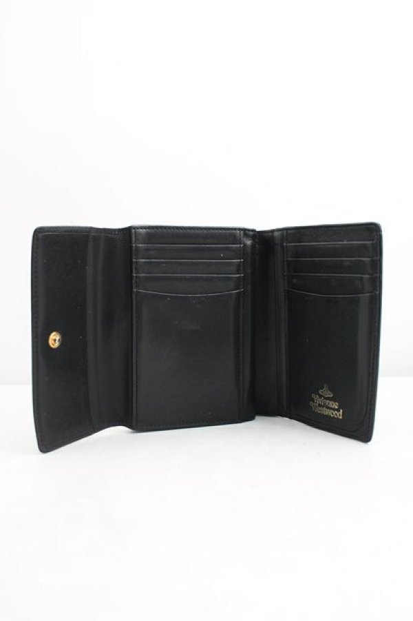 画像3: ヴィヴィアンウエストウッド 中古 / プレーン折リ財布  黒  H-25-12-14-049-wa-OD-ZH (3)