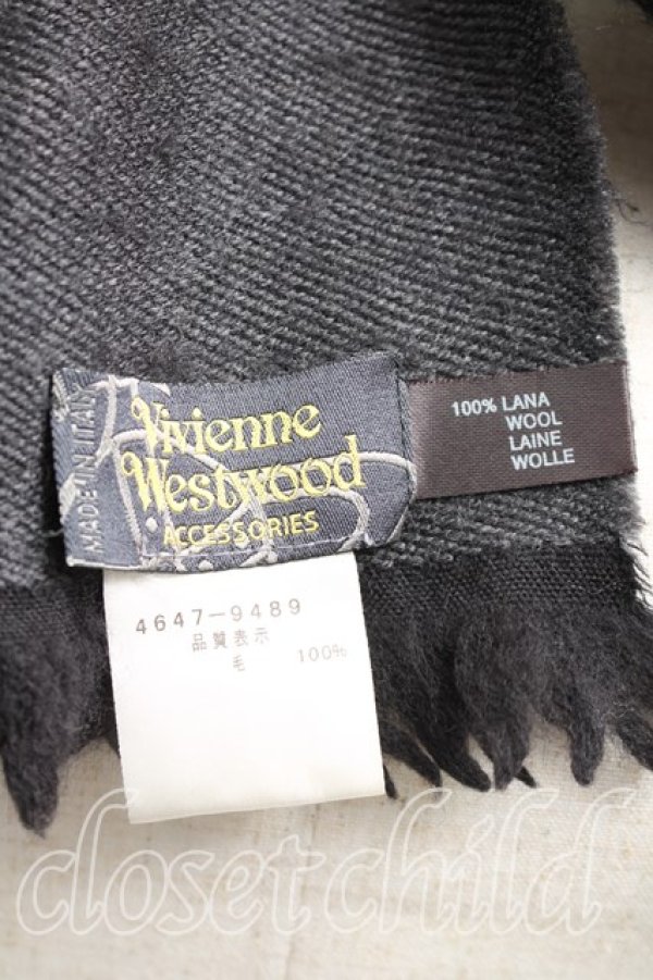 画像2: ヴィヴィアンウエストウッド 中古 / マフラー  黒  H-25-12-14-052-gd-OD-ZH (2)